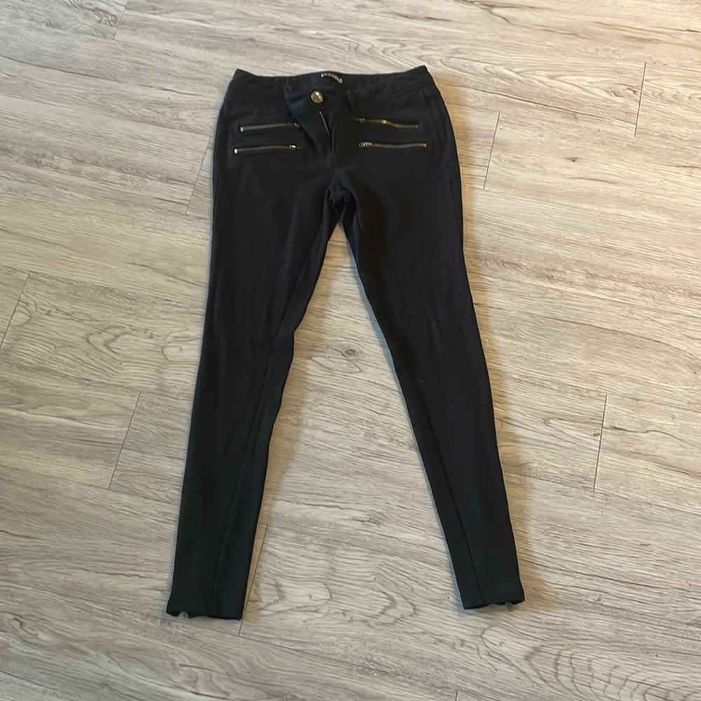 Express small stretchy black pants with zippers
